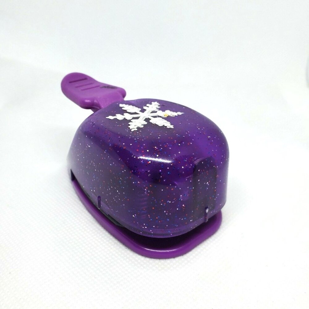 Purple Glitter EK Success Snowflake Pop Up Craft Paper Shaper Scrapbooking